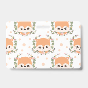 Hedgehog And Flower Tattoo ID Badge