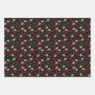 Hedgehog and Mushroom Wrapping Paper Sheets