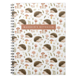 Hedgehog and Mushrooms Notebook