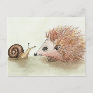Hedgehog and Snail Postcard