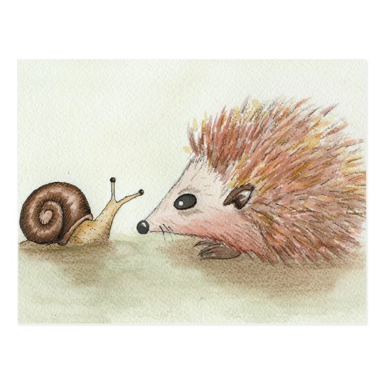 Hedgehog and Snail Postcard