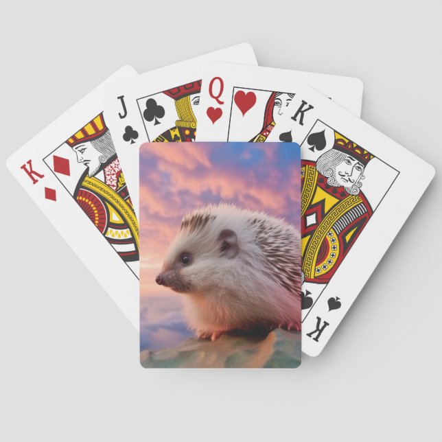 Hedgehog Animal Nature Majestic Wild Playing Cards (Back)