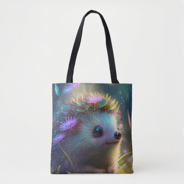 Hedgehog Animal Portrait Painting Wildlife Outdoor Tote Bag (Front)
