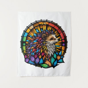 Hedgehog Animal Portrait Stained Glass Wildlife Tapestry