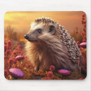 Hedgehog Animal Wildlife Wilderness Colourful Art Mouse Mat