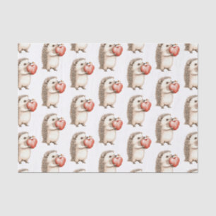 Hedgehog Apple Heart Birthday Tissue Paper
