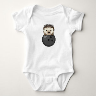 Hedgehog at Bowling with Bowling ball Baby Bodysuit