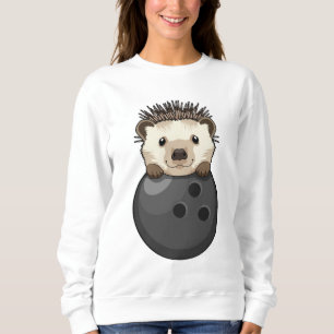 Hedgehog at Bowling with Bowling ball Sweatshirt