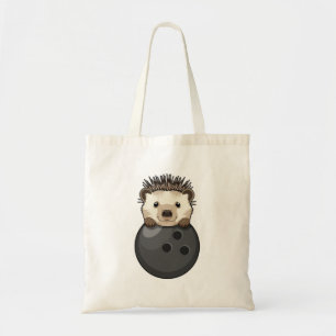 Hedgehog at Bowling with Bowling ball Tote Bag