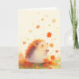 Hedgehog Autumn Fun Card