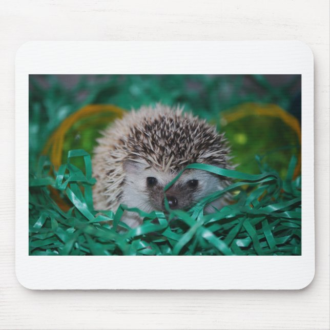 Hedgehog Baby in Easter Grass Mouse Mat (Front)