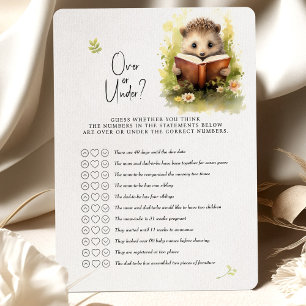 Hedgehog Baby Shower Game Over or Under? Invitation