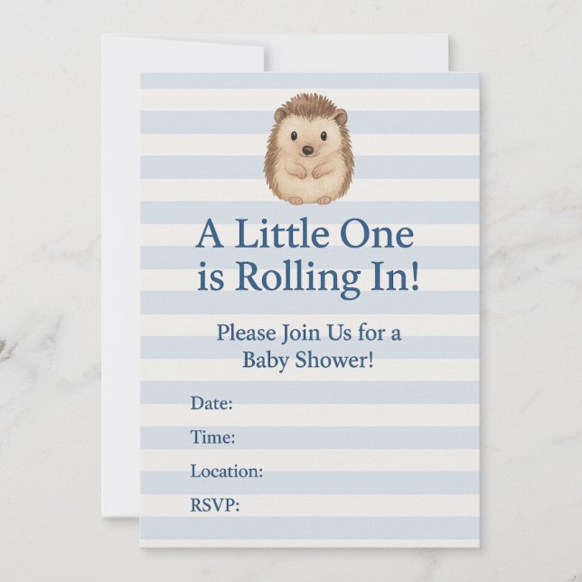 Hedgehog Baby Shower Invitation (Front)