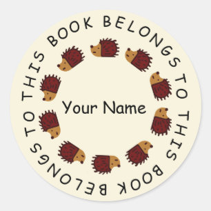 Hedgehog Back To School Sticker! Classic Round Sticker