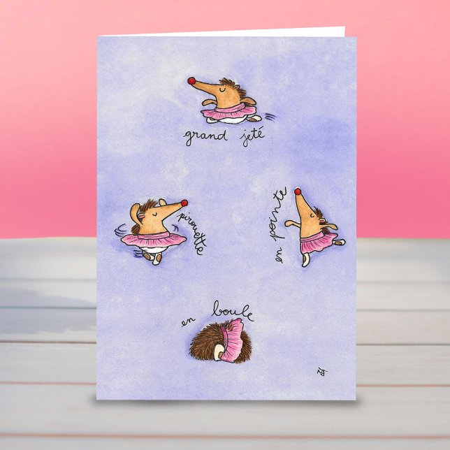 HEDGEHOG BALLET greeting card by Nicole Janes (Creator Uploaded)
