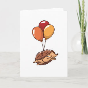 hedgehog balloons card