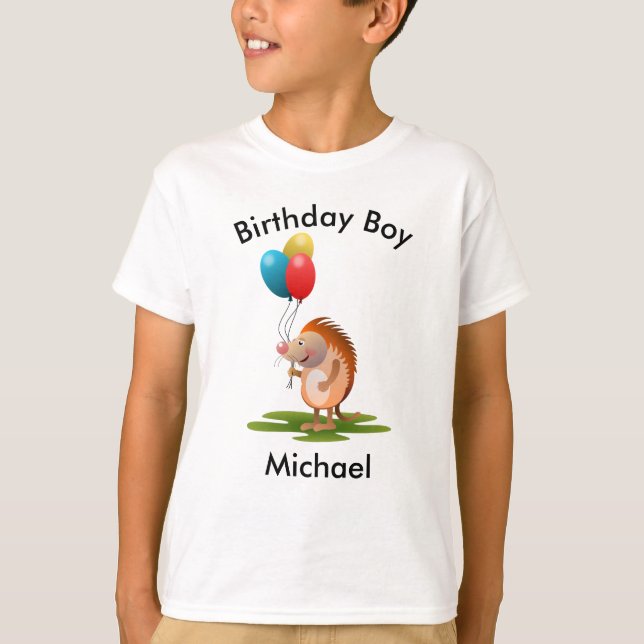 Hedgehog birthday boy T-Shirt (Front)