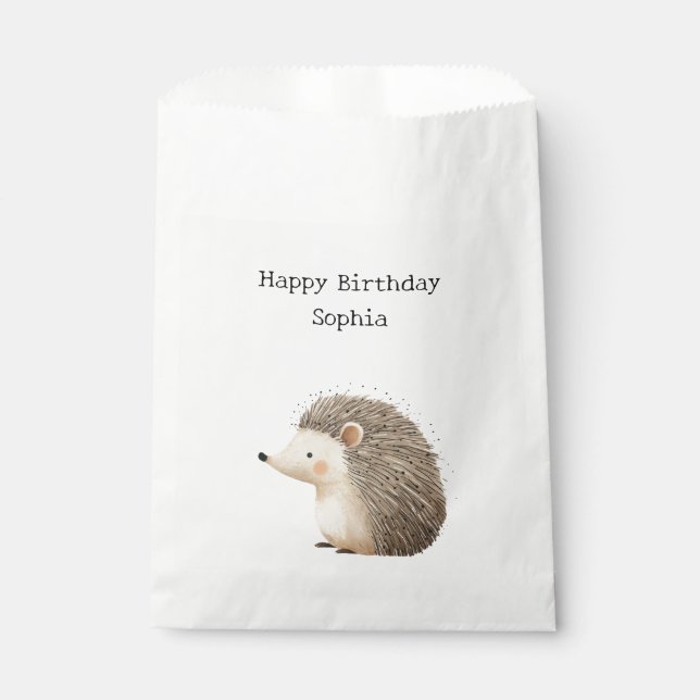 Hedgehog Birthday Favour Bags (Front)