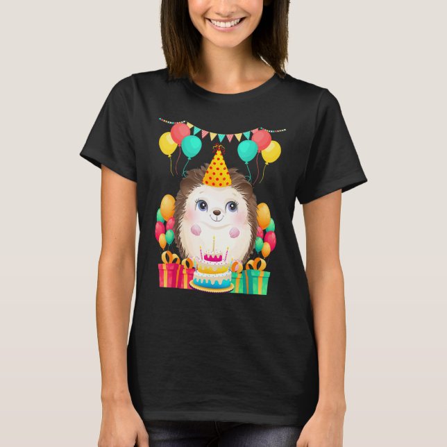 Hedgehog Birthday Party Gifts Cute Animal Lover Bd T-Shirt (Front)