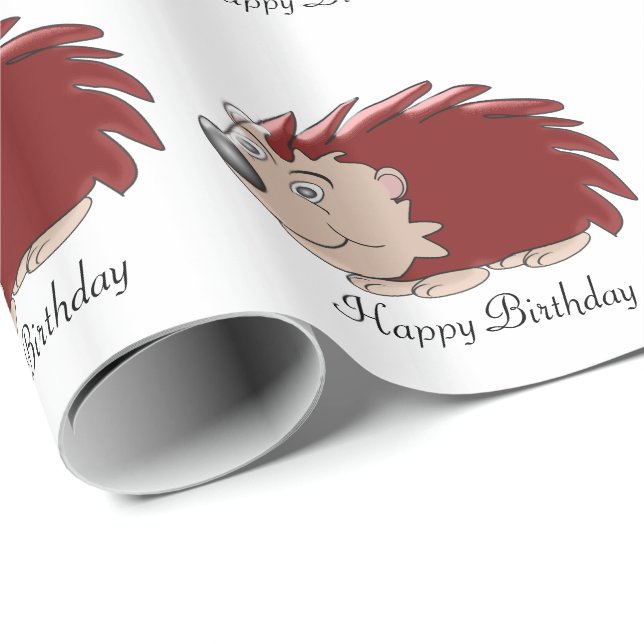 Hedgehog Birthday Wrapping Paper (Roll Corner)
