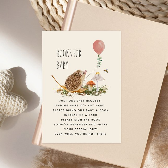Hedgehog Books For Baby Mushrooms  Balloon Girl Invitation (Creator Uploaded)
