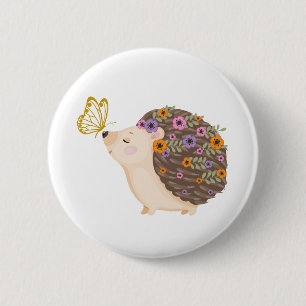 Hedgehog butterfly spring button