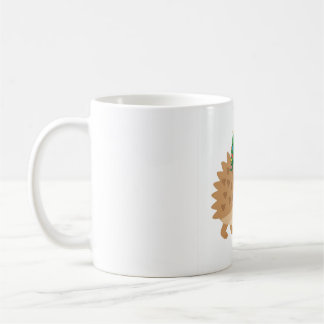Hedgehog Carrying Christmas Tree Art Coffee Mug