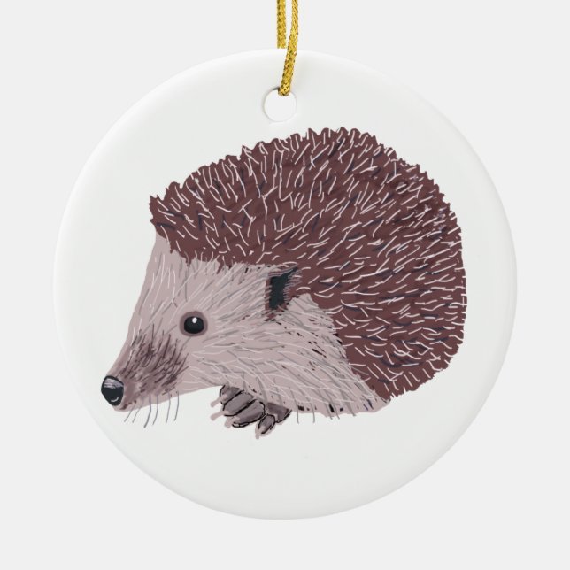 Hedgehog Ceramic Tree Decoration (Front)