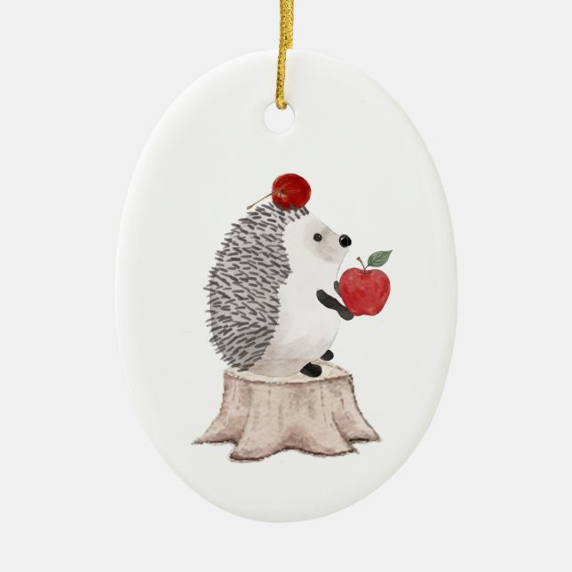 Hedgehog Ceramic Tree Decoration (Front)