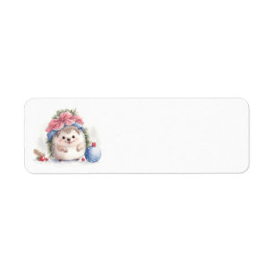 Hedgehog Christmas Address Labels