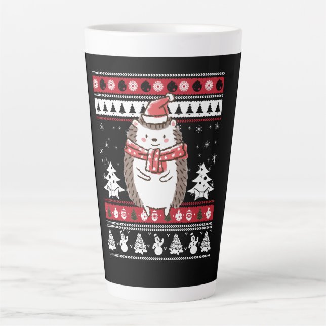 Hedgehog Christmas Latte Mug (Front)