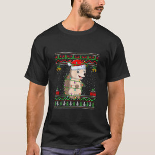 Hedgehog Christmas Lights Santa Ugly Sweater Xmas