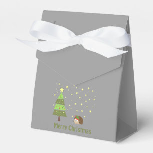 Hedgehog Christmas Scene Favour Box