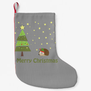 Hedgehog Christmas Scene Small Christmas Stocking