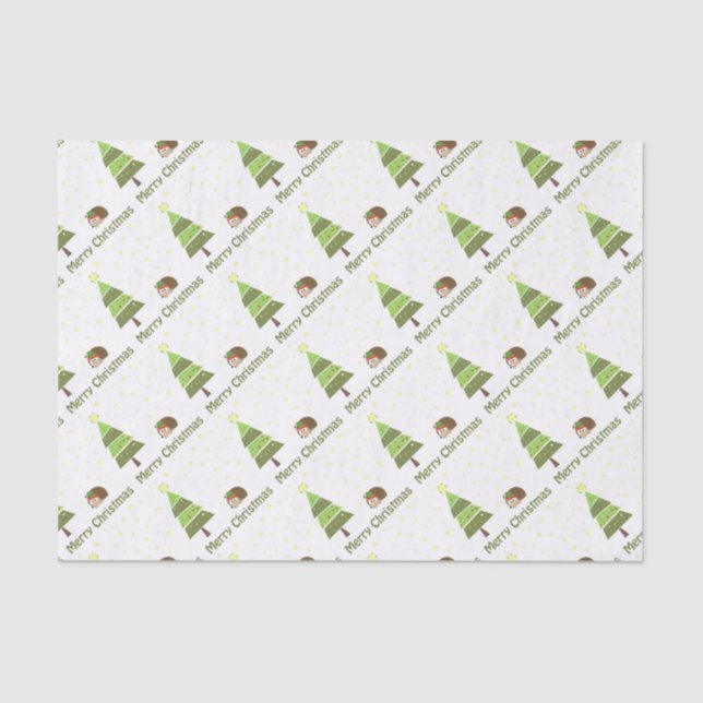 Hedgehog Christmas Scene Tissue Paper (Front)