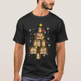 Hedgehog Christmas Tree Cute Xmas Animal Men Women T-Shirt