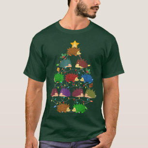 Hedgehog Christmas Tree Lights Ornament Decor Gift T-Shirt