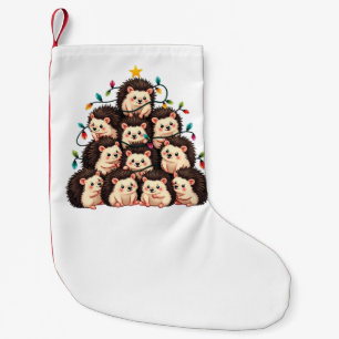 Hedgehog Christmas Tree Merry Christmas Xmas  Small Christmas Stocking