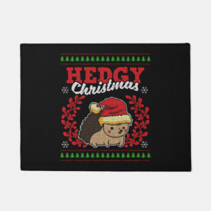 Hedgehog Christmas Ugly Christmas Xmas Gift Doormat