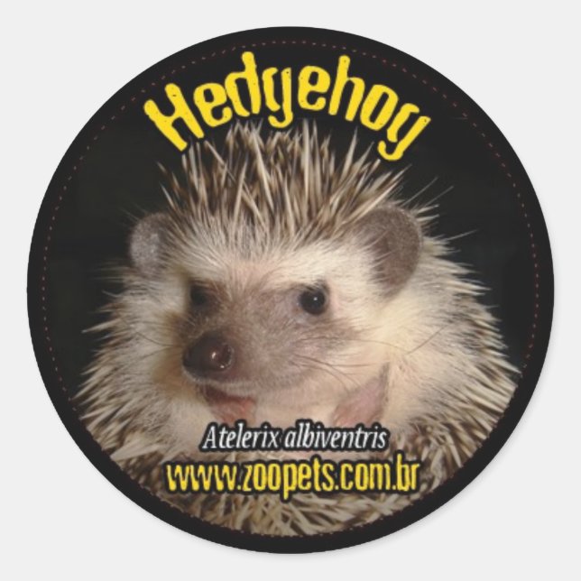 hedgehog classic round sticker (Front)