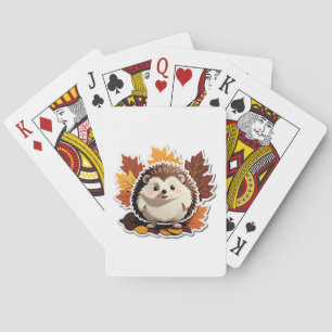 Hedgehog Cozy Forest Life Playing Cards
