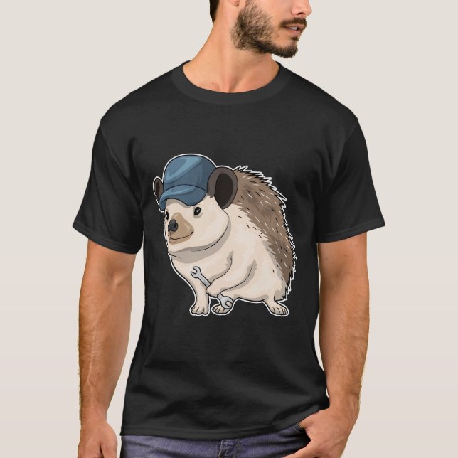 Hedgehog Craftsman Wrench T-Shirt (Front)