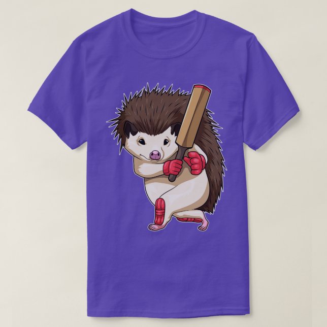 Hedgehog Cricket Cricket bat T-Shirt (Design Front)
