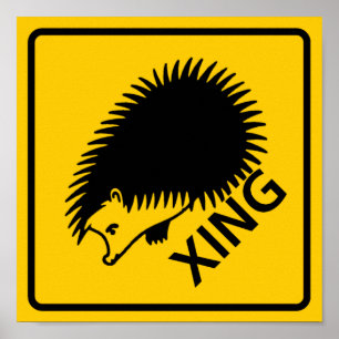 Hedgehog Crossing Highway Sign