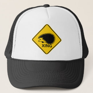 Hedgehog Crossing Highway Sign Trucker Hat
