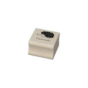 hedgehog cute kawaii  custom name Wood Art Stamp