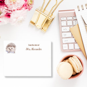 Hedgehog Cute Watercolor From The Desk Of Sticky Post-it Notes