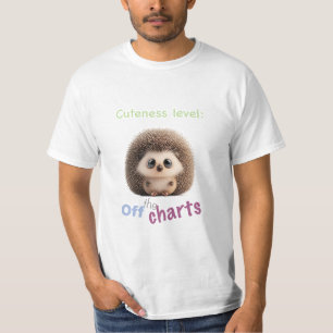 Hedgehog Cuteness Level Cute Adorable Funny Quote T-Shirt