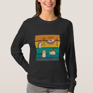 Hedgehog eat sleep repeat cycle cute cartoon color T-Shirt