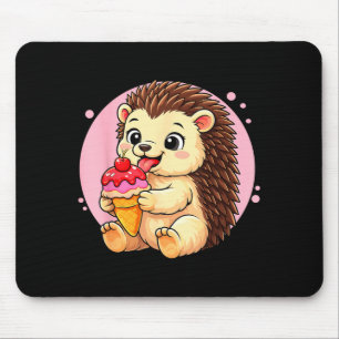 Hedgehog eating ice cream graphic boys girls mouse mat